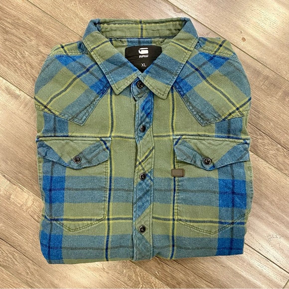 G-Star Long Sleeve Flannel Shirt - Size XL (Slim Fit) - Picture 1 of 7